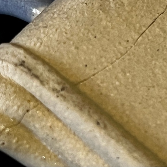 Art Pottery Butter Stick Dish Tray Handled Glazed Rolled Loop Incense Pottery - Picture 7 of 12